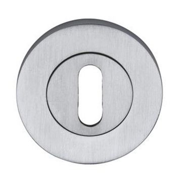 Square Edge Round Keyhole Profile Escutcheon 53 mm  Satin Chrome Plate