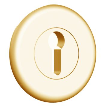 Select Keyhole 54 mm Escutcheon Round Edge Polished Brass Lacquered