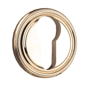 Select Euro 44 mm Raised Ring Escutcheon   Antique Brass Unlacquered