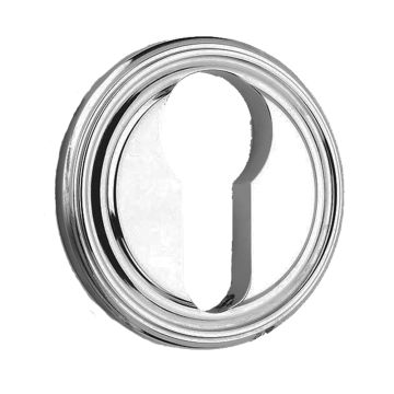 Select Euro 54 mm Raised Ring Escutcheon Satin Nickel Plate
