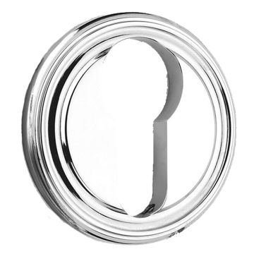 Select Euro 54 mm Raised Ring Escutcheon Polished Chrome Plate