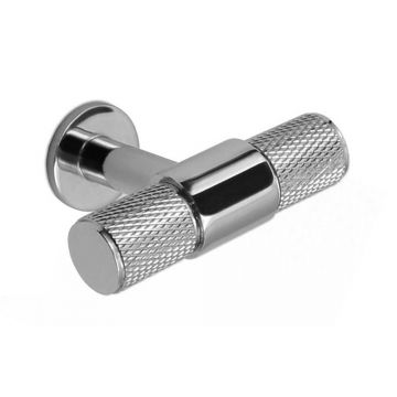 K-T Knurled T-Bar Cabinet Pull 50 mm Polished Chrome Plate