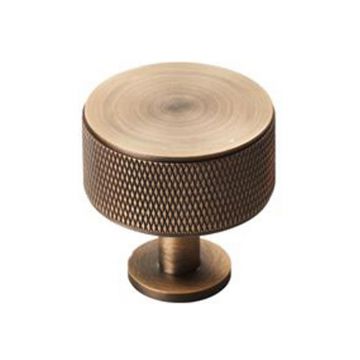 K-T Knurled Cabinet Knob 35 mm (Antique Brass Lacquered)
