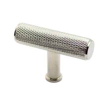 T-Bar Knurled Cabinet Handle 55 mm Polished Nickel PVD