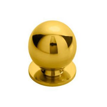 Ball Cupboard Knob 25 mm Polished Brass Lacquered