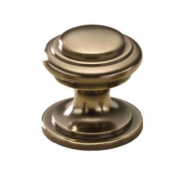 Stepped Cupboard Knob 25 mm  Antique Brass Unlacquered