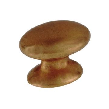 Bakes Oval Cupboard Knob 32 mm ( Antique Brass Unlacquered)