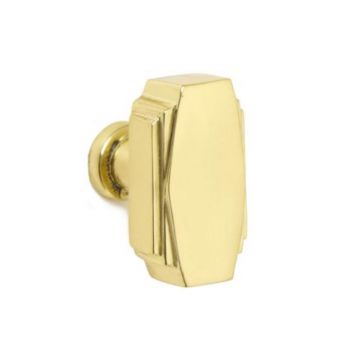 Art Deco Cupboard Knob 32 mm Polished Brass Lacquered
