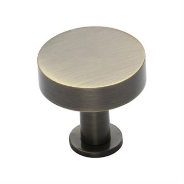Plain Disc Cupboard Knob 32 mm Brushed Antique Brass Lacquered