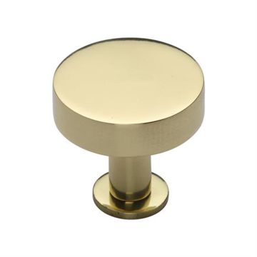 Plain Disc Cupboard Knob 32 mm Polished Brass Lacquered