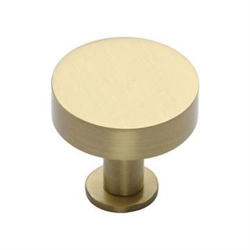 Plain Disc Cupboard Knob 32 mm Satin Brass Lacquered
