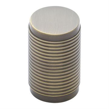 Ribbed Cupboard 21 mm Brushed Antique Brass Lacquered