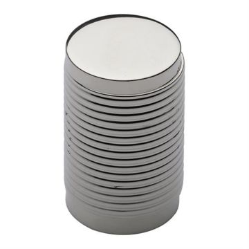 Ribbed Cupboard 21 mm Polished Nickel Plate
