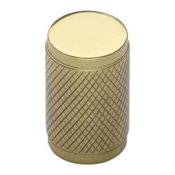 Knurled Cupboard 21 mm Polished Brass Lacquered