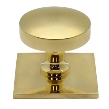 Button Cupboard Knob 38mm on Backplate38 mm Antique Brass Unlacquered