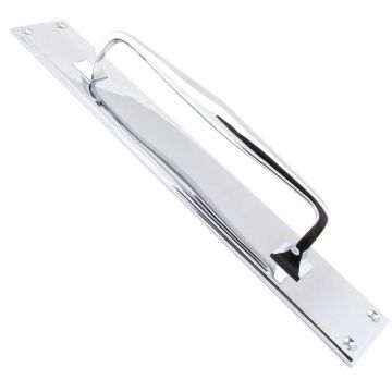 Pull Handle 283 mm on Backplate 425 mm Face Fix Polished Chrome Plate