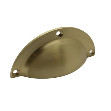 Cup Drawer Pull Polished Brass Lacquered