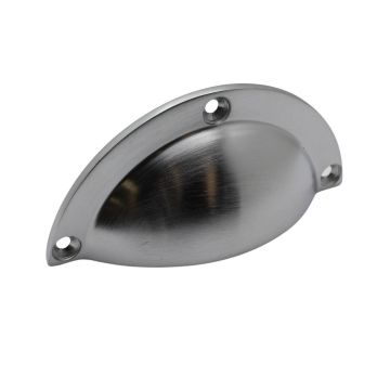 Cup Drawer Pull Satin Chrome Plate