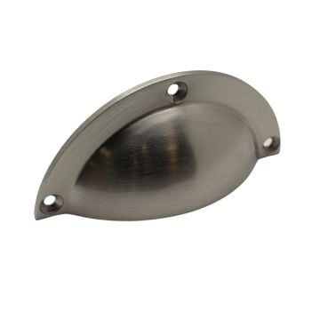 Cup Drawer Pull Satin Nickel Plate