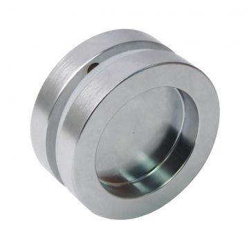 Solid Flush Pull 65 mm for 8-10 mm Glass Satin Nickel Plate