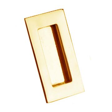 Flush Pull Handle 90 x 41 mm Polished Brass Lacquered