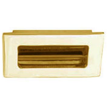 Flush Pull Handle 103 x 51 mm  Polished Brass Unlacquered