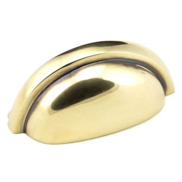 Regency Cup Drawer Pull 85 mm Aged Brass Unlacquered