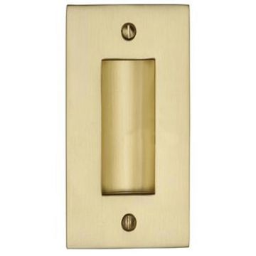 Flush Door Pull Handle 102 x 51 mm Satin Brass Lacquered