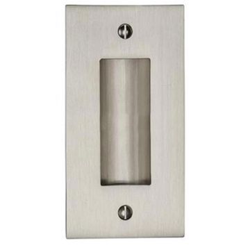 Flush Door Pull Handle 102 x 51 mm Satin Nickel Plate