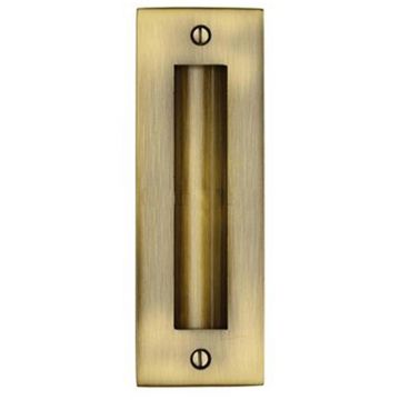 Flush Door Pull Handle 152 x 51 mm Brushed Antique Brass Lacquered
