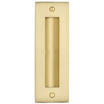 Flush Door Pull Handle 152 x 51 mm Satin Brass Lacquered