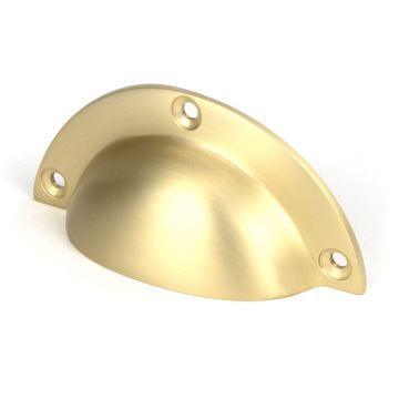 Period Plain Drawer Pull 93 mm Aged Brass Unlacquered