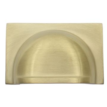 Arterberry Cup Drawer Pull 64 mm Satin Brass Physical Vapour Deposition
