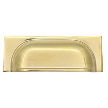 Arterberry Cup Drawer Pull 108 mm Polished Brass Unlacquered