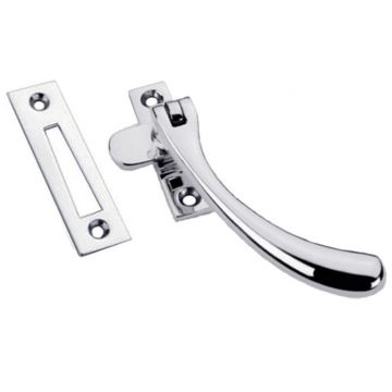 Bulb Window Fastener 16 mm Tongue with Mortice Plate Polished Chrome Plate