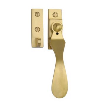 Spoon Design Wedge Plate Locking Window Fastener Weatherseal Variant Satin Brass Lacquered
