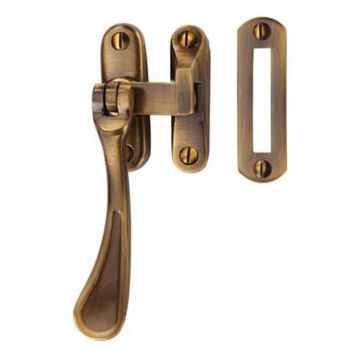 Spoon Casement Window Fastener Brushed Antique Brass Lacquered