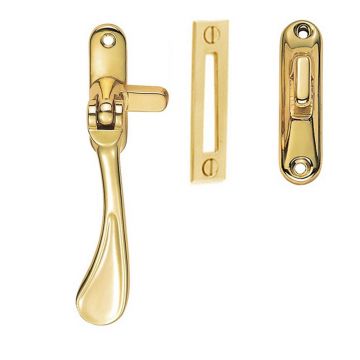 Spoon Casement Window Fastener Polished Brass Lacquered
