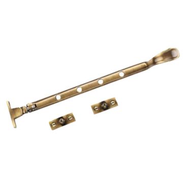 Spoon Casement Window Stay 254 mm Brushed Antique Brass Lacquered