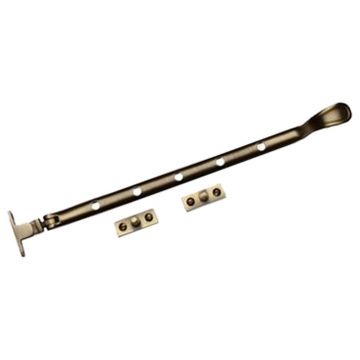 Spoon Casement Window Stay 305 mm Brushed Antique Brass Lacquered