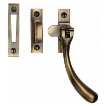 Pear Casement Window Fastener Brushed Antique Brass Lacquered