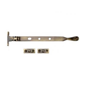 Pear Casement Window Stay 203 mm Brushed Antique Brass Lacquered