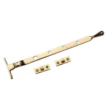 Pear Casement Stay 254mm Polished Brass Lacquered