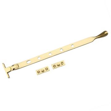 Pear Casement Stay 305 mm Satin Brass Lacquered