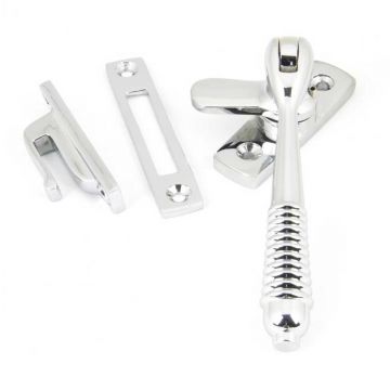 Reeded Mortice/Hook Plate Fastener Lockable with Key Polished Chrome Plate