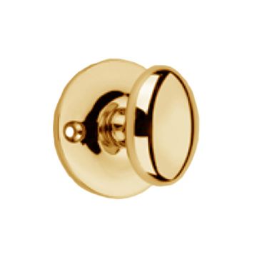 Oval Privacy Turn Knob 32 mm Square Spindle Polished Brass Lacquered