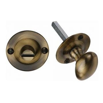 Oval Privacy Turn & 32 mm Release Set Brushed Antique Brass Lacquered