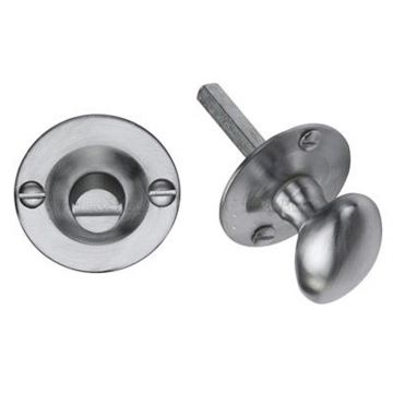 Oval Privacy Turn & 32 mm Release Set Satin Chrome Plate