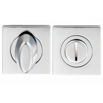 Square Bathroom Privacy Turn & Release Polished Chrome Plate
