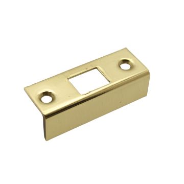 Angled Strike Plate Polished Brass Lacquered